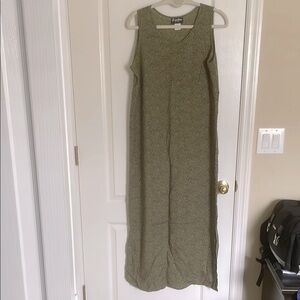 Vintage Caribou New York Green Sleeveless Crew Neck Coastal Maxi Dress